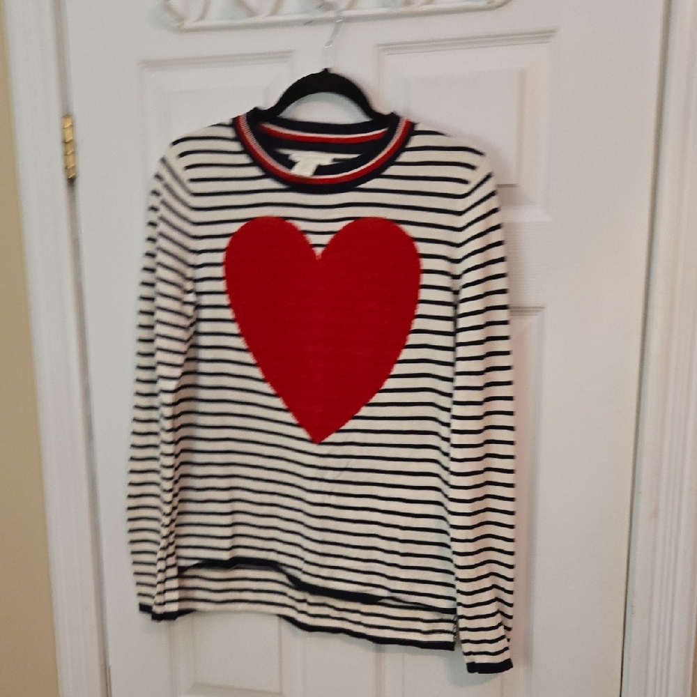 Christian Siriano Red and Navy Knit Top
